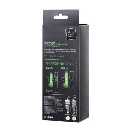 Фаллоимитатор Штучки-Дрючки светящийся в темноте, силикон, зелёный, 20 см