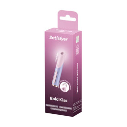 Мини-вибратор с 3D пульсацией Satisfyer Bold Kiss с USB-C зарядкой, силикон, ABS, розовый, 12,5 см