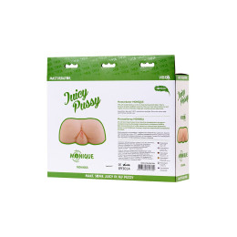 Мастурбатор реалистичный TOYFA Juicy Pussy Monique, с вибрацией,  вагина и анус,TPR, телесный, 17 см