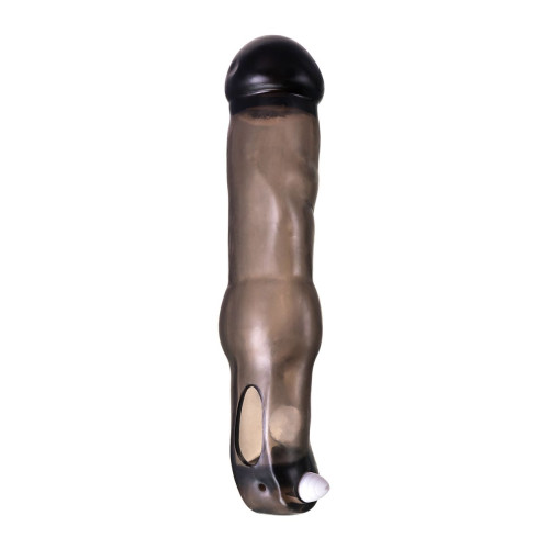 Насадка на пенис с вибрацией XLover by TOYFA, TPE, черный прозрачный, 19,4 см