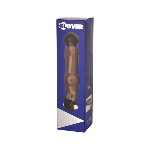 Насадка на пенис с вибрацией XLover by TOYFA, TPE, черный прозрачный, 19,4 см