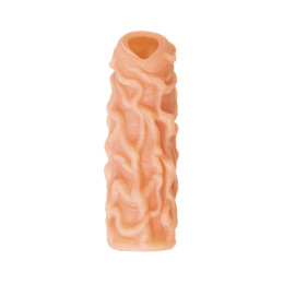 Насадка реалистичная KOKOS NUDE SLEEVE с дополнительной стимуляцией, TPE, телесная, 14 см