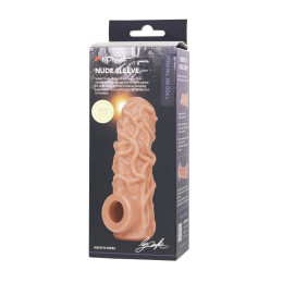 Насадка реалистичная KOKOS NUDE SLEEVE с дополнительной стимуляцией, TPE, телесная, 14 см