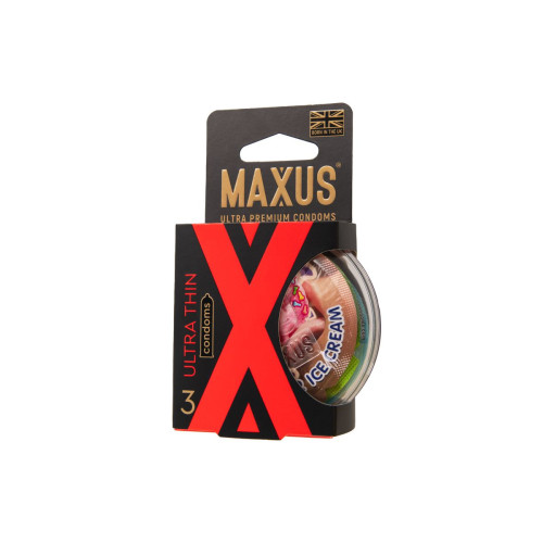 Презервативы Maxus Sensitive, ультратонкие, латекс, пластиковый кейс, 3 шт.