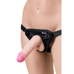 Страпон на креплении LoveToy UNI strap 7" Harness best of all с вибрацией, телесный