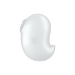 Вакуум-волновой стимулятор клитора с вибрацией Satisfyer Cutie Ghost, силикон, белый, 9,1 см