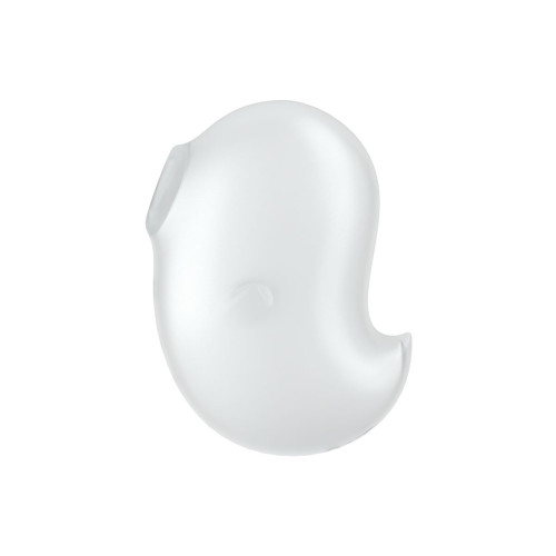 Вакуум-волновой стимулятор клитора с вибрацией Satisfyer Cutie Ghost, силикон, белый, 9,1 см