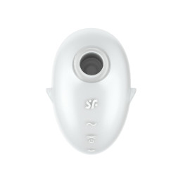 Вакуум-волновой стимулятор клитора с вибрацией Satisfyer Cutie Ghost, силикон, белый, 9,1 см
