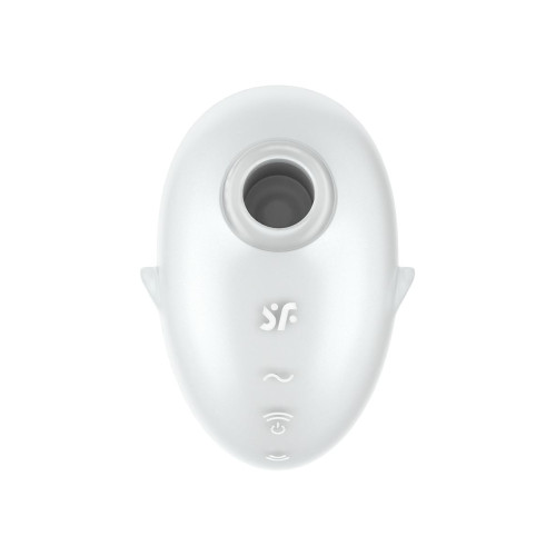 Вакуум-волновой стимулятор клитора с вибрацией Satisfyer Cutie Ghost, силикон, белый, 9,1 см