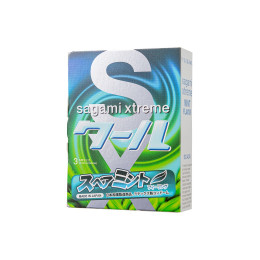 Презервативы Sagami, xtreme, Mint, латекс, 19 см, 5,2 см, 3 шт.