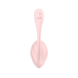 Виброяйцо Satisfyer Ribbed Petal Connect App с пультом ДУ, розовое, 7,8 см