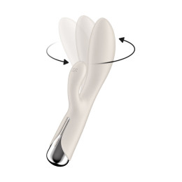 Вибратор-кролик с ротацией Satisfyer Spinning Rabbit 1, силикон, бежевый, 20,5 см