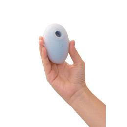 Вакуум-волновой стимулятор клитора с вибрацией Satisfyer Cutie Ghost, силикон, голубой, 9,1 см