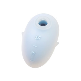 Вакуум-волновой стимулятор клитора с вибрацией Satisfyer Cutie Ghost, силикон, голубой, 9,1 см