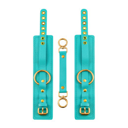 Оковы Pecado BDSM, прямоугольные, однослойные, натуральная кожа, голубой