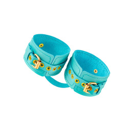 Оковы Pecado BDSM, прямоугольные, однослойные, натуральная кожа, голубой