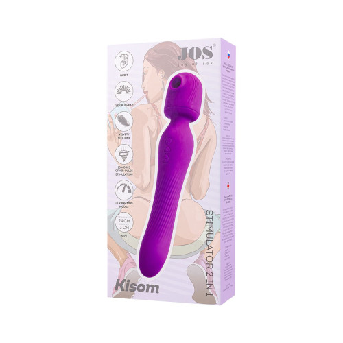Стимулятор 2 в 1 JOS Kisom, силикон, фиолетовый, 24 см
