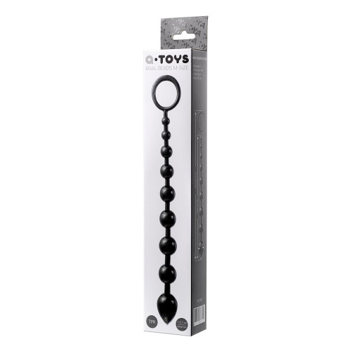 Анальная цепочка A-Toys by TOYFA Talis, TPR, черный, 28,3 см