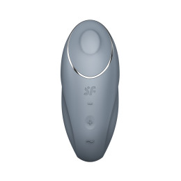 Вибромассажер Satisfyer Tap & Climax 1, силикон, серо-голубой, 11 см