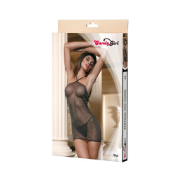 Комбинация и стринги Candy Girl Star с люрексом, сетка, черный, OS