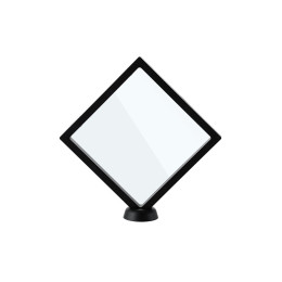 Рамка-ромб для выкладки прозрачная с черным кантом под подставку 18*18