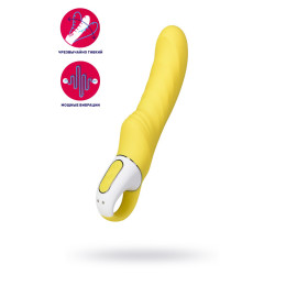 Нереалистичный вибратор Satisfyer Vibes Yummy Sunshine, силикон, желтый, 22,5 см.