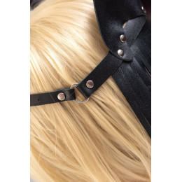 Маска Штучки-дрючки «Кошка с бахромой», кожа, черная