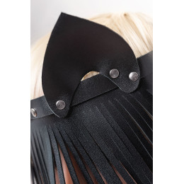 Маска Штучки-дрючки «Кошка с бахромой», кожа, черная