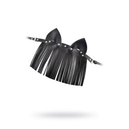 Маска Штучки-дрючки «Кошка с бахромой», кожа, черная