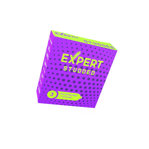 Презервативы EXPERT Studded, облегающие, точечные,  3 шт.