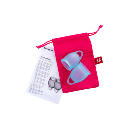 Менструальная чаша Satisfyer Feel Confident, 2 шт в наборе, силикон, синий