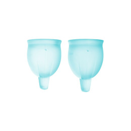 Менструальная чаша Satisfyer Feel Confident, 2 шт в наборе, силикон, синий