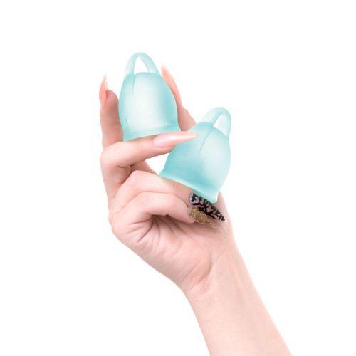 Менструальная чаша Satisfyer Feel Confident, 2 шт в наборе, силикон, синий