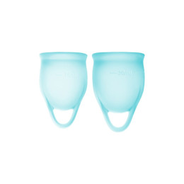 Менструальная чаша Satisfyer Feel Confident, 2 шт в наборе, силикон, синий