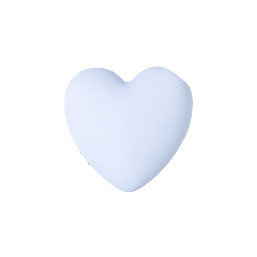 Вакуум-волновой стимулятор клитора с вибрацией Satisfyer Cutie Heart, силикон, голубой, 7,7 см