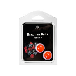 Массажное масло SECRET PLAY BRAZILIAN BALLS, ягоды, 2 х 4 гр