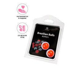 Массажное масло SECRET PLAY BRAZILIAN BALLS, ягоды, 2 х 4 гр