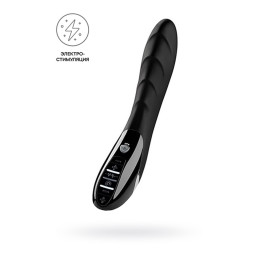 Вибратор Mystim Sizzling Simon силиконовый с электростимуляцией, черный, 27см