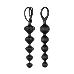 Набор анальных цепочек Satisfyer Love Beads black, силикон, черный, 27 см.