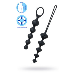 Набор анальных цепочек Satisfyer Love Beads black, силикон, черный, 27 см.