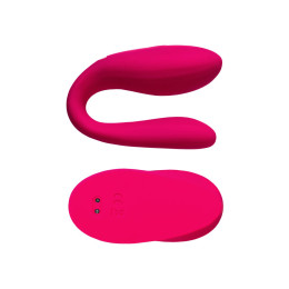 Вибратор для пар eroTEQ by TOYFA Prawno с пультом ДУ, силикон, розовый, 18 см