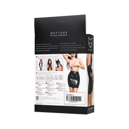 Мини-юбка Glossy Leanne из материала Wetlook, черный, M