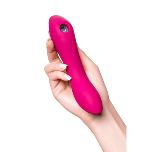 Вакуумный стимулятор клитора с вибрацией Satisfyer Curvy Trinity 3, красный, 17,7 см