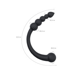 Двусторонний вибратор Black&Red by TOYFA, силикон, черный, 35 см