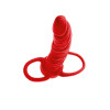 Насадка на пенис для двойного проникновения Black&Red by TOYFA , силикон, красный, 16,5 см