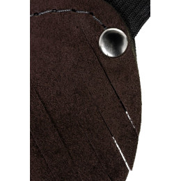 Маска Pecado BDSM, с бахромой, натуральный велюр, коричневый