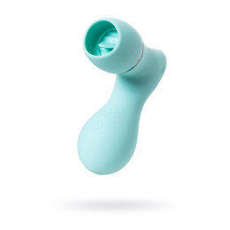 Вакуумный стимулятор клитора с язычком JOS DINGO, силикон, голубой, 9,5 см