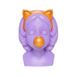 Подставка под сувенирную продукцию "Девочка с жвачкой" фиолетовый, золотой