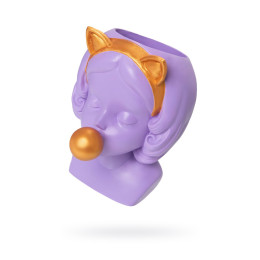 Подставка под сувенирную продукцию "Девочка с жвачкой" фиолетовый, золотой