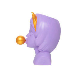 Подставка под сувенирную продукцию "Девочка с жвачкой" фиолетовый, золотой